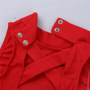 Girls Sleeveless Mock Neck Criss Cross Back Dance Crop Top Kid Dance Bra Tops - DancerInn