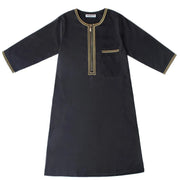 Children Muslim Teenagers Abaya Jubba Islamic Thobe Embroidered Kaftan Saudi Arabia Caftan Robe - DancerInn