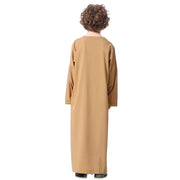 Children Muslim Teenagers Abaya Jubba Islamic Thobe Embroidered Kaftan Saudi Arabia Caftan Robe - DancerInn