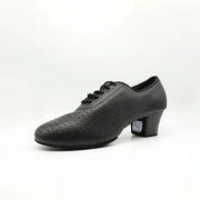 Women Non-slip Soft Sole Oxford Leather Heel 5cm Latin Ballroom Modern Dance Shoes Sports Teacher Dance Sneakers - DancerInn