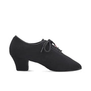 Women Non-slip Soft Sole Oxford Leather Heel 5cm Latin Ballroom Modern Dance Shoes Sports Teacher Dance Sneakers - DancerInn