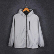 Men Plus Size ull Reflective Windbreaker Waterproof Dance Jacket Hip Hop Loose Hooded Coats - DancerInn