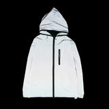 Laden Sie das Bild in den Galerie-Viewer, Men Plus Size ull Reflective Windbreaker Waterproof Dance Jacket Hip Hop Loose Hooded Coats