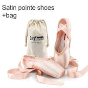 Women Professional Satin Ribbons Ballet Pointe Shoes for Girls Ladies - DancerInn