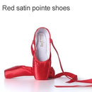Balletschoenen en puntschoenen voor dames, satijnen linten, danspuntschoenen voor meisjes en dames - rood / 6