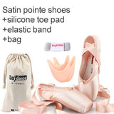 Load image into Gallery viewer, Women Professional Satin Ribbons Ballet Pointe Shoes for Girls Ladies