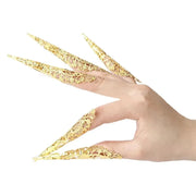 Belly Dance Peacock Dance False Nail Indian Thai Golden Finger Jewelry Dancing Finger Cot Costumes - DancerInn