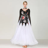 Load image into Gallery viewer, Women Exquisite Stretch Velvet Waltzing Tango Dancing Dress Ballroom Costume Modern Dance Dancewear Evening Party Dress MY796