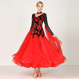 Load image into Gallery viewer, Women Exquisite Stretch Velvet Waltzing Tango Dancing Dress Ballroom Costume Modern Dance Dancewear Evening Party Dress MY796