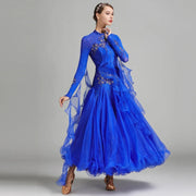 Women’s Rhinestone Standing Neck Ballroom Dance Competition Dresses YL7002 - DancerInn