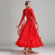 Women’s Rhinestone Standing Neck Ballroom Dance Competition Dresses YL7002 - DancerInn