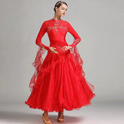 Women’s Rhinestone Standing Neck Ballroom Dance Competition Dresses YL7002 - DancerInn