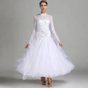 Women’s Rhinestone Standing Neck Ballroom Dance Competition Dresses YL7002 - DancerInn