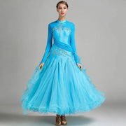 Women’s Rhinestone Standing Neck Ballroom Dance Competition Dresses YL7002 - DancerInn