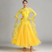 Women’s Rhinestone Standing Neck Ballroom Dance Competition Dresses YL7002 - DancerInn