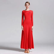 Women Gauze Stitching Sexy Design Party Dancing Ballroom Dance Dress Waltz Rumba Costume YL9004 - DancerInn