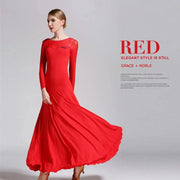 Women Gauze Stitching Sexy Design Party Dancing Ballroom Dance Dress Waltz Rumba Costume YL9004 - DancerInn