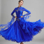 Women’s Rhinestone Standing Neck Ballroom Dance Competition Dresses YL7002 - DancerInn