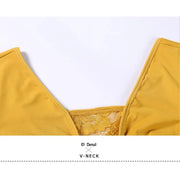 Women Lace Swallow-tailed Stitching Long Sleeves Standard Ballroom Dress Tango Costume Flamenco Dance Dresses Ball Gown - DancerInn