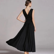 Women Multiple Colors Sleevesless Big Wing Ladies Adults Waltzing Tango Dancing Dresses Ballroom Costume Evening Party - DancerInn