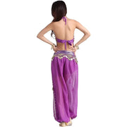 Women’s Chiffon Bandage Top and Tassel Coin Pants for Belly Dance - DancerInn