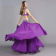 Women Professional Oriental Beaded Belly Dancing Dresses Set Bra+Belt+Skirt Belly Dance Costumes - DancerInn