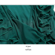 Women Chiffon Yarn V-Back Long Sleeves Party Dress Ball Gown Ballroom Waltz Dress Rumba Dance Costume Stage Dance Wear - DancerInn