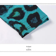 Women Leopard Short Sleeves Big A Hemline Spandex Latin Ballroom Dress Ball Gown Tango Costume YL7009 - DancerInn