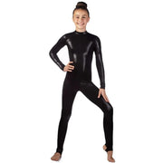 Kids Long Sleeve Metallic Unitards Stirrups Dance Gymnastics Leotards for Girls - DancerInn