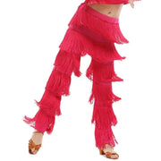 Girls Multi-color Tassel Fringe Samba Salsa Ballroom Latin Dance Pants - DancerInn