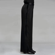 Men Professional Sideband Elastic Band Wide Latin Modern Square Practice Dance Pants - DancerInn