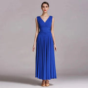 Women Multiple Colors Sleevesless Big Wing Ladies Adults Waltzing Tango Dancing Dresses Ballroom Costume Evening Party - DancerInn