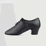 Women Non-slip Soft Sole Oxford Leather Heel 5cm Latin Ballroom Modern Dance Shoes Sports Teacher Dance Sneakers - DancerInn