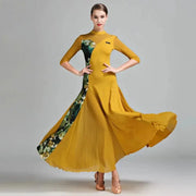 Women Stiching Big A Hemline Sexy Party Ballroom Dance Dress Rumba Costume Dance Clothing - DancerInn