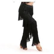Girls Multi-color Tassel Fringe Samba Salsa Ballroom Latin Dance Pants - DancerInn