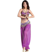 Women’s Chiffon Bandage Top and Tassel Coin Pants for Belly Dance - DancerInn