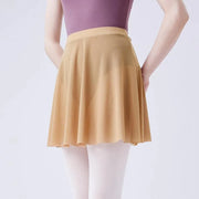 Women Elastic Translucent Polyester Mesh Ballet Skirts Ballerina Gymnastics Ballet Training Wears - DancerInn