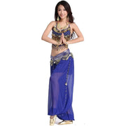 Women’s Chiffon Bandage Top and Tassel Coin Pants for Belly Dance - DancerInn