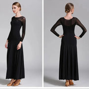 Women Gauze Stitching Sexy Design Party Dancing Ballroom Dance Dress Waltz Rumba Costume YL9004 - DancerInn