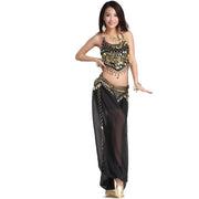 Women’s Chiffon Bandage Top and Tassel Coin Pants for Belly Dance - DancerInn
