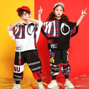 Kids Fashion Hip Hop Dance T-shirt Hoodie Jogger Pants Jazz Dance Costumes - DancerInn