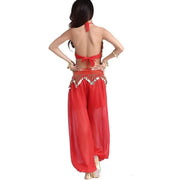Women’s Chiffon Bandage Top and Tassel Coin Pants for Belly Dance - DancerInn