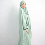 Women Full Cover Eid Hooded Muslim Hijab Dress Prayer Garment Jilbab Abaya Islamic Khimar Ramadan Gown - DancerInn