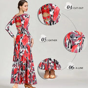 Women Hand-knotted Nylon Ice Silk Exquisite Ballroom Waltzing Tango Dancing Dress Modern Dance Costume - DancerInn