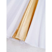 Kids Gold Color Block Loose Fit Full Length Church Party Worship Long Dresses for Girls - DancerInn