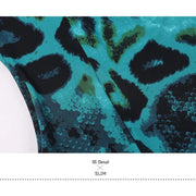 Women Leopard Short Sleeves Big A Hemline Spandex Latin Ballroom Dress Ball Gown Tango Costume YL7009 - DancerInn