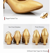 Women Microfiber Leather Soft Sole Ballroom Latin Jazz Dance Shoes Dancing Sneakers - DancerInn