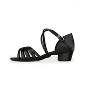 Girls Silk Satin Upper Low Heel Indoor Ballroom Latin Dance Shoes Children Kids Dance Sneakers BD603 - DancerInn