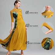 Women Stiching Big A Hemline Sexy Party Ballroom Dance Dress Rumba Costume Dance Clothing - DancerInn