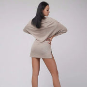 Women Concise Bat Sleeves Elastic Latin Dance Practice Wear Dance Clothes Samba Costumes - DancerInn